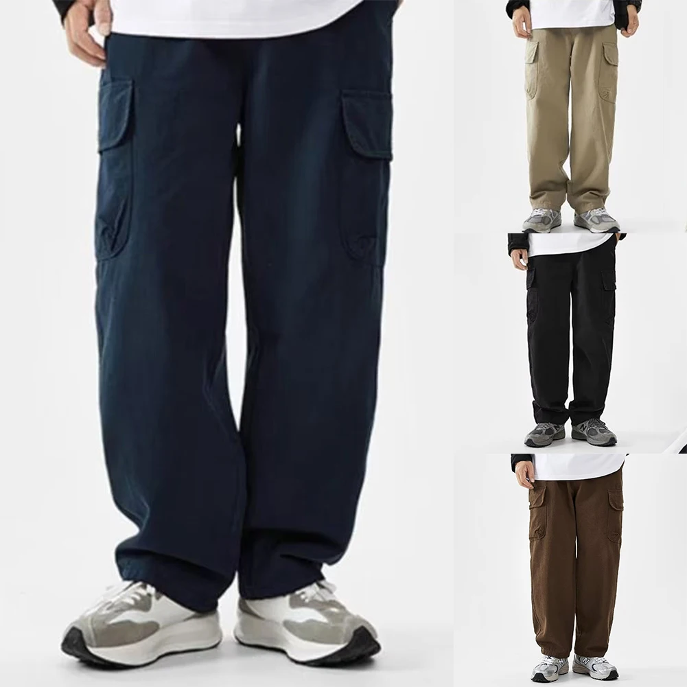Мужские рабочие брюки-карго свободного кроя, эластичная рабочая одежда с несколькими карманами, спортивные мягкие брюки, дышащие виды спорта на открытом воздухе, мягкая повседневная рабочая одежда
