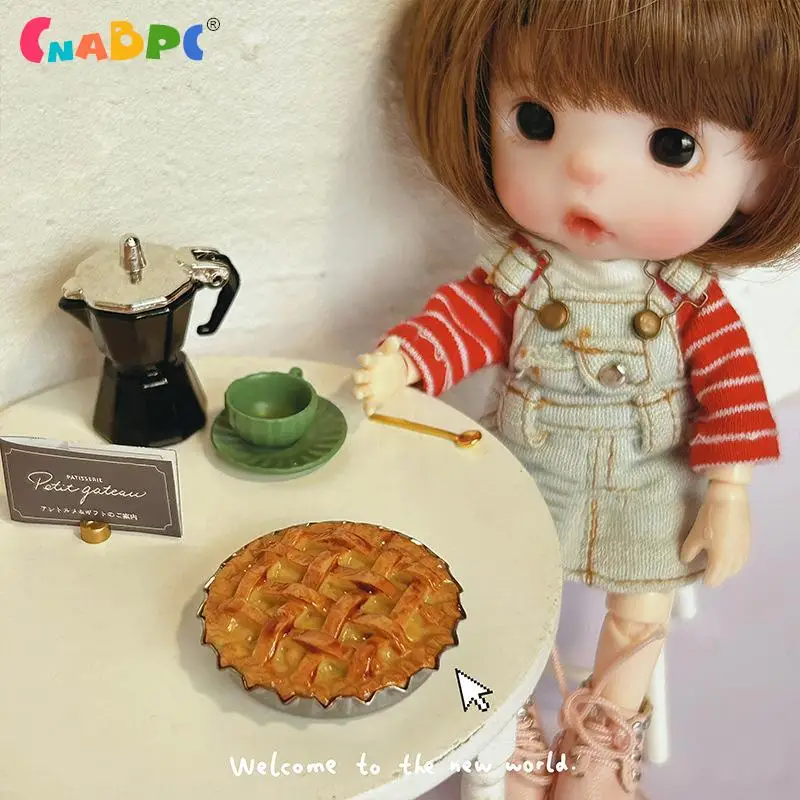 1шт 1: 12/1: 6 Кукольный миниатюрный Яблочный пирог, имитирующий еду, игрушки, Игровая кухня, Мини-десерт для кукольных аксессуаров, Игрушка