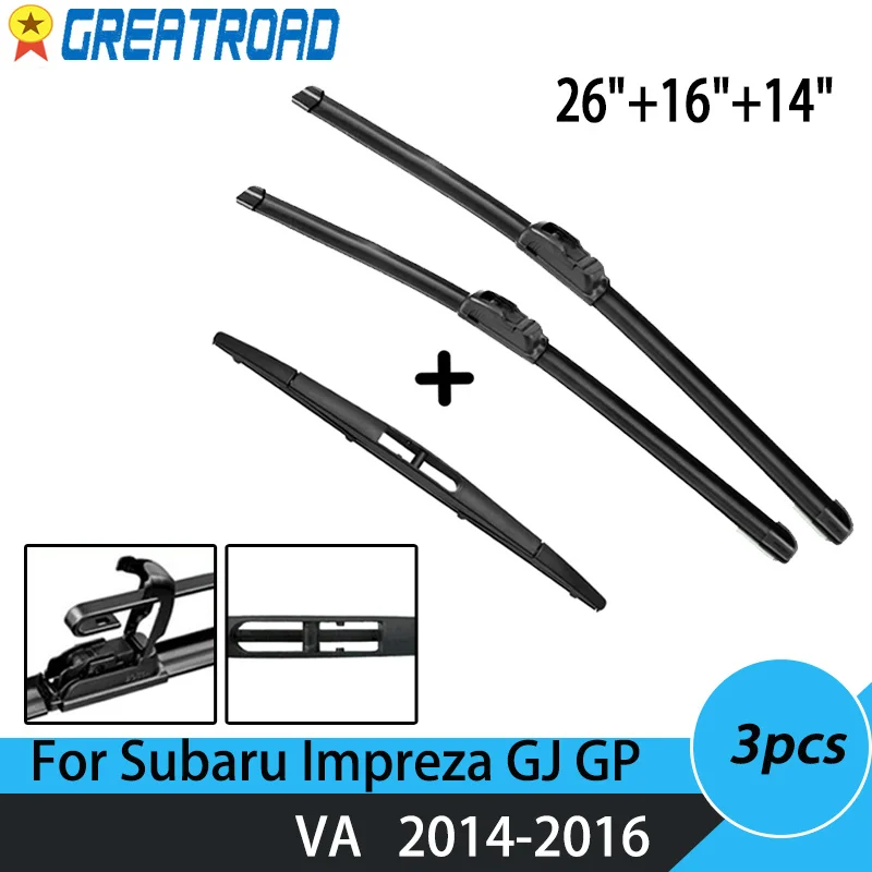 Стеклоочиститель Комплект Передних и Задних Щеток Стеклоочистителя Для Subaru Impreza GJ GP VA 2014 2015 2016 Ветровое Стекло 26 
