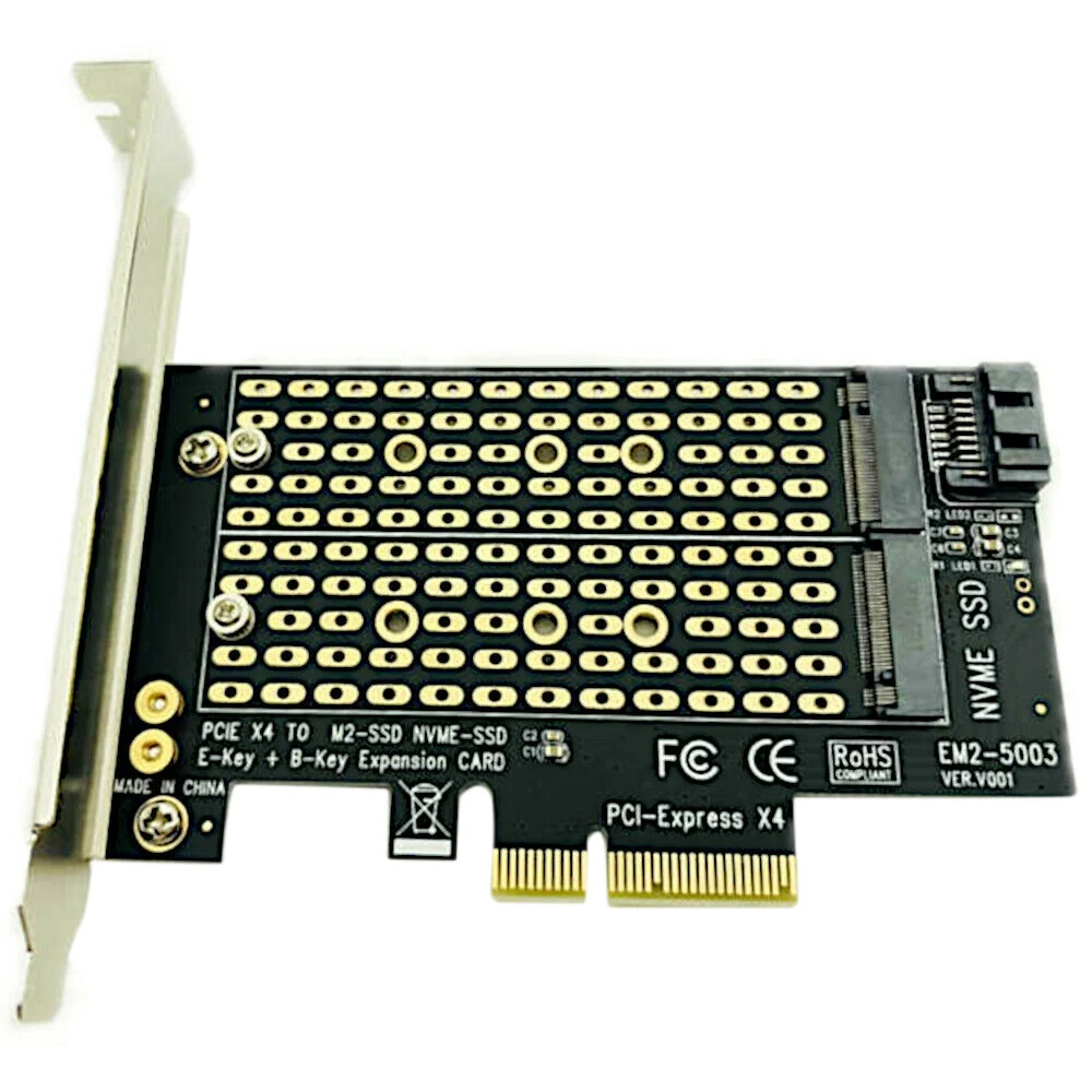 Адаптер Pcie для M2/M.2 M.2 Ngff Для настольного компьютера Pcie X4 X8 X16 Nvme Sata с Двойным Ssd-накопителем Pci Express Adapter Card