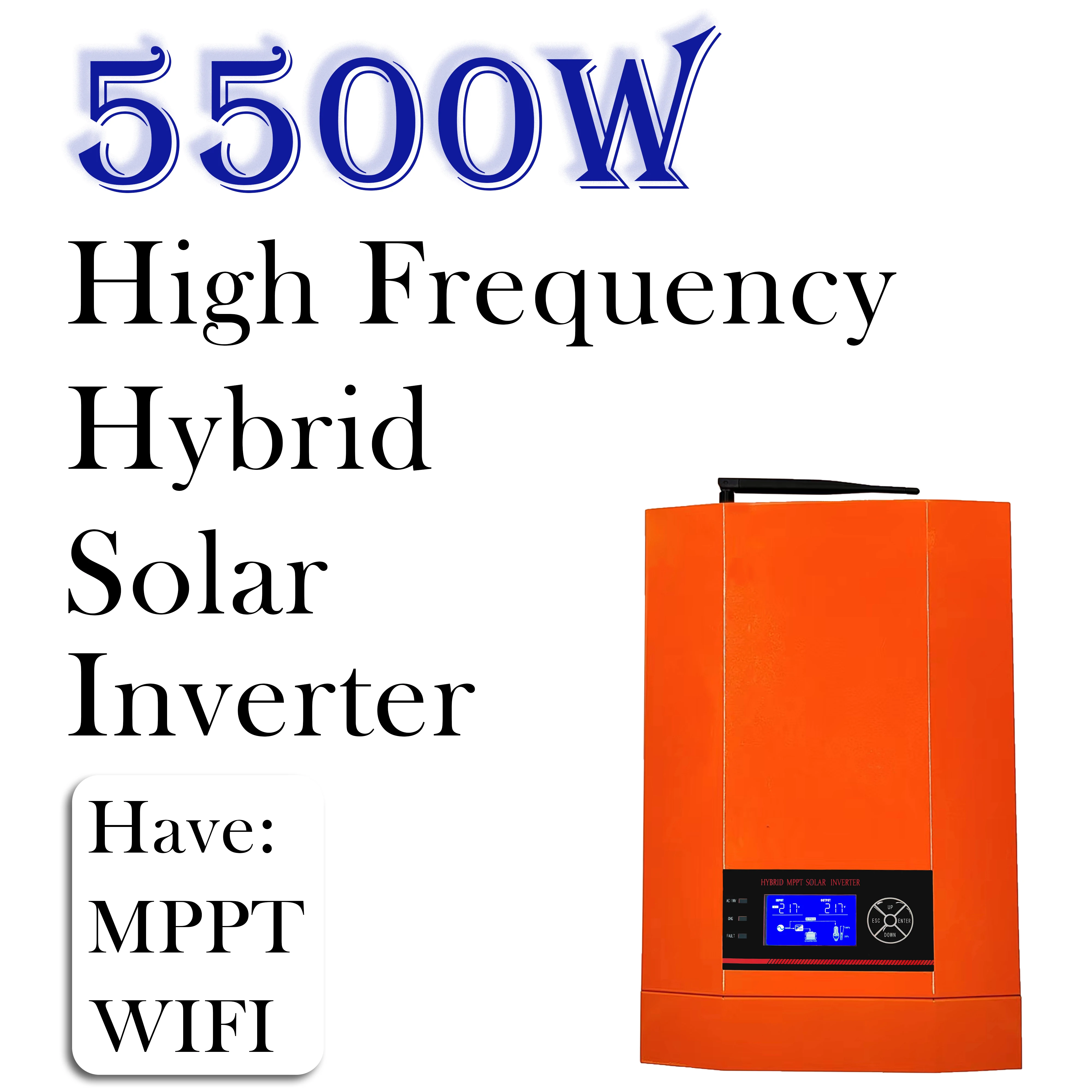 От 48 В постоянного тока до 220 В 230 В переменного тока Солнечный Гибридный инвертор 5500 Вт чистой синусоидальной волны