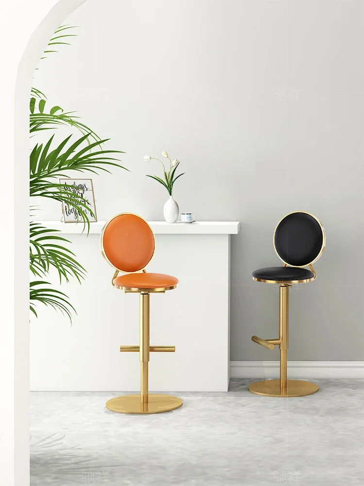 Роскошный барный стул Nordic Light Современный минималистичный вращающийся стул с железной спинкой Барный стул Bar Stool Home
