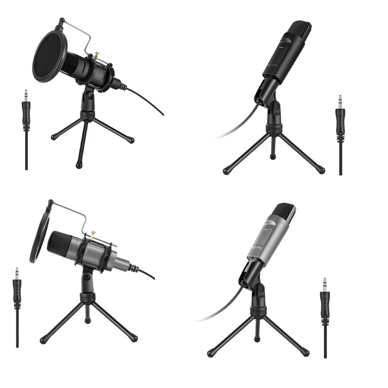 Микрофон E9LB Наушники 3,5 мм Потоковый Микрофон Игровой Реквизит Запись Вокала Применение Видеоблога Прямая Трансляция с Ударным Креплением
