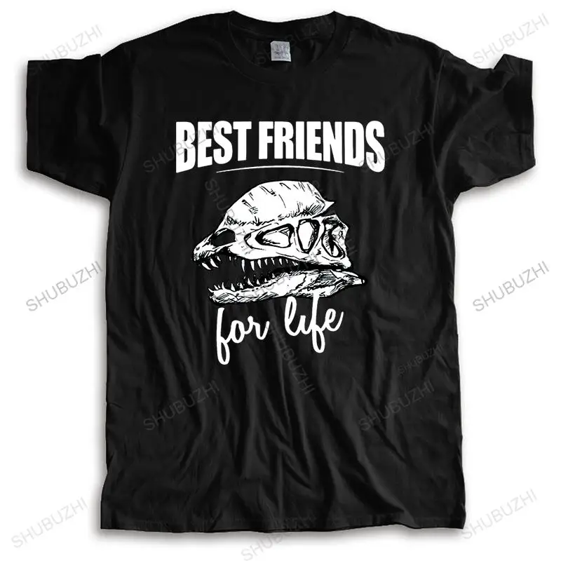Мужская футболка с круглым вырезом, модная брендовая черная футболка, топы, лучшие друзья на всю жизнь, дилофозавр для всех, летняя футболка, повседневная