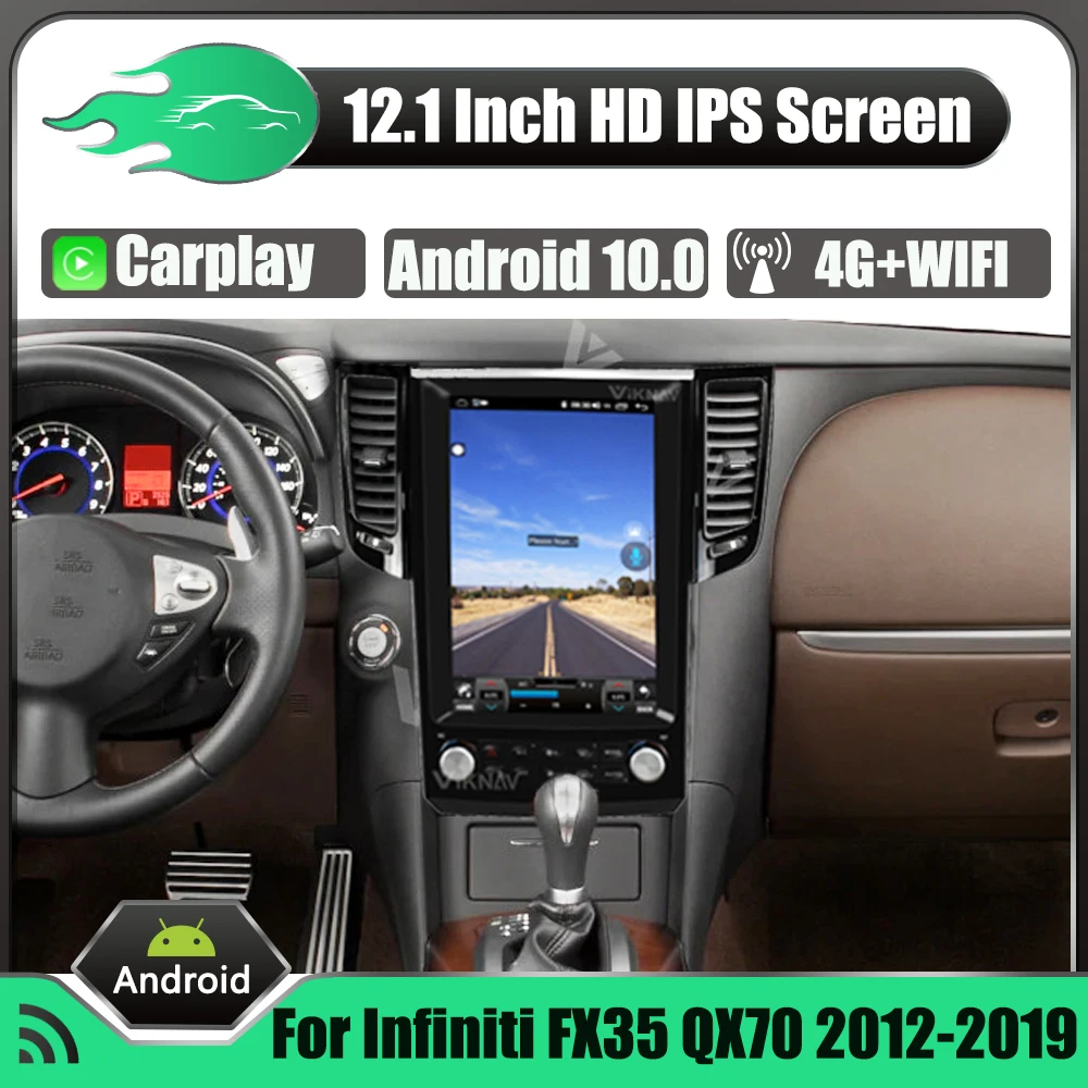 12,1-дюймовое автомагнитоло Android для Infiniti FX35 QX70 2012-2019 Мультимедийный радиоплеер GPS Навигация Видео 2 Din