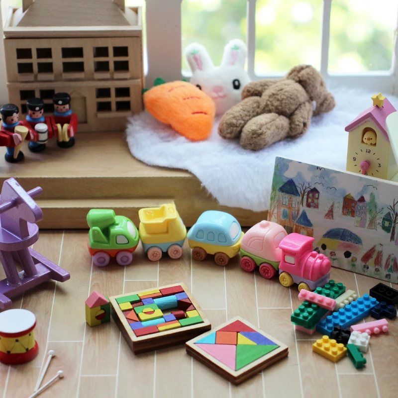 3шт Миниатюрный кукольный домик Детская комната Модель автомобиля Мини Украшение дома для кукольных аксессуаров Игрушка
