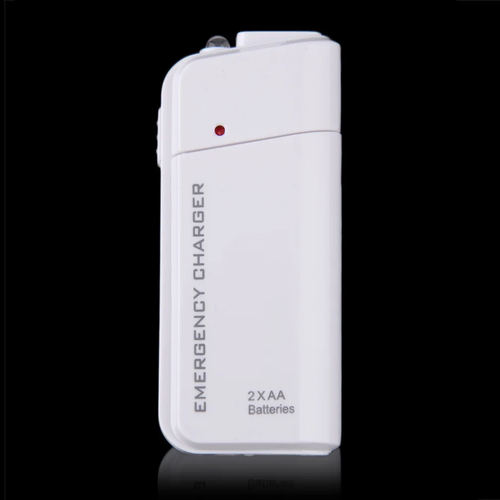 Универсальный портативный USB Аварийный Удлинитель на 2 батарейки типа АА Зарядное Устройство Блок питания для мобильного телефона MP3 MP4 Черный Белый