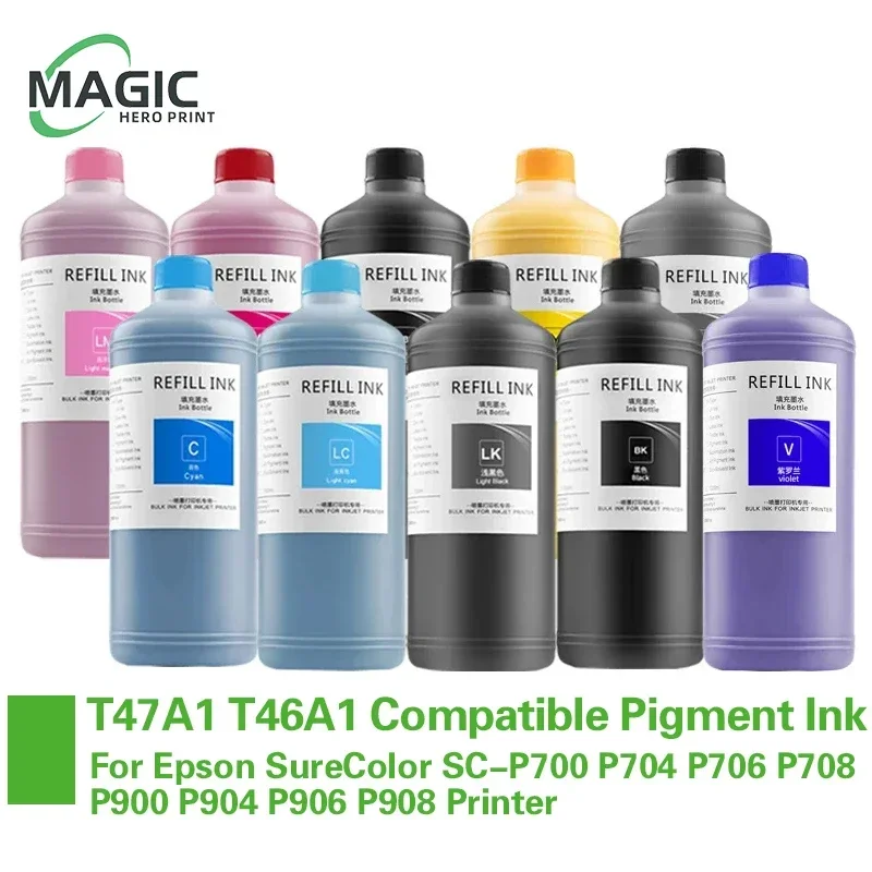 500 МЛ пигментных чернил T47A1 T46A1 Для принтера Epson SureColor SC-P700 P704 P706 P708 P900 P904 P906 P908 (доступно 10 цветов)