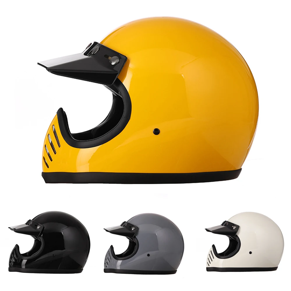 Винтажные мотоциклетные шлемы в корейском стиле Good Safey для верховой езды в горошек, ретро-мотоциклетные шлемы для гоночного мотокросса, скоростного спуска, полнолицевый шлем, высокая прочность