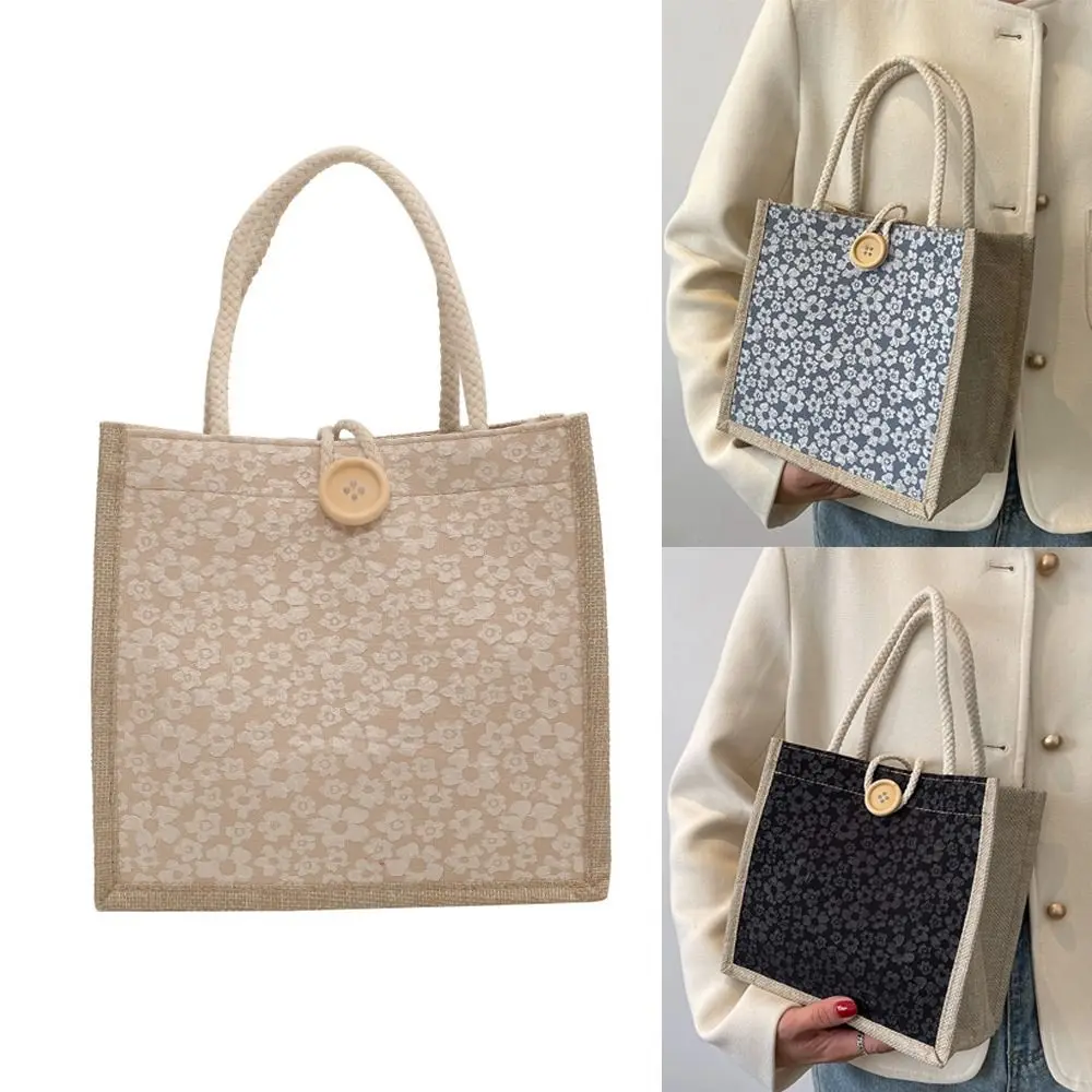 Льняная подарочная сумка-тоут нового стиля, многоразовая ручная сумка для ланча, французская сумочка для девочек