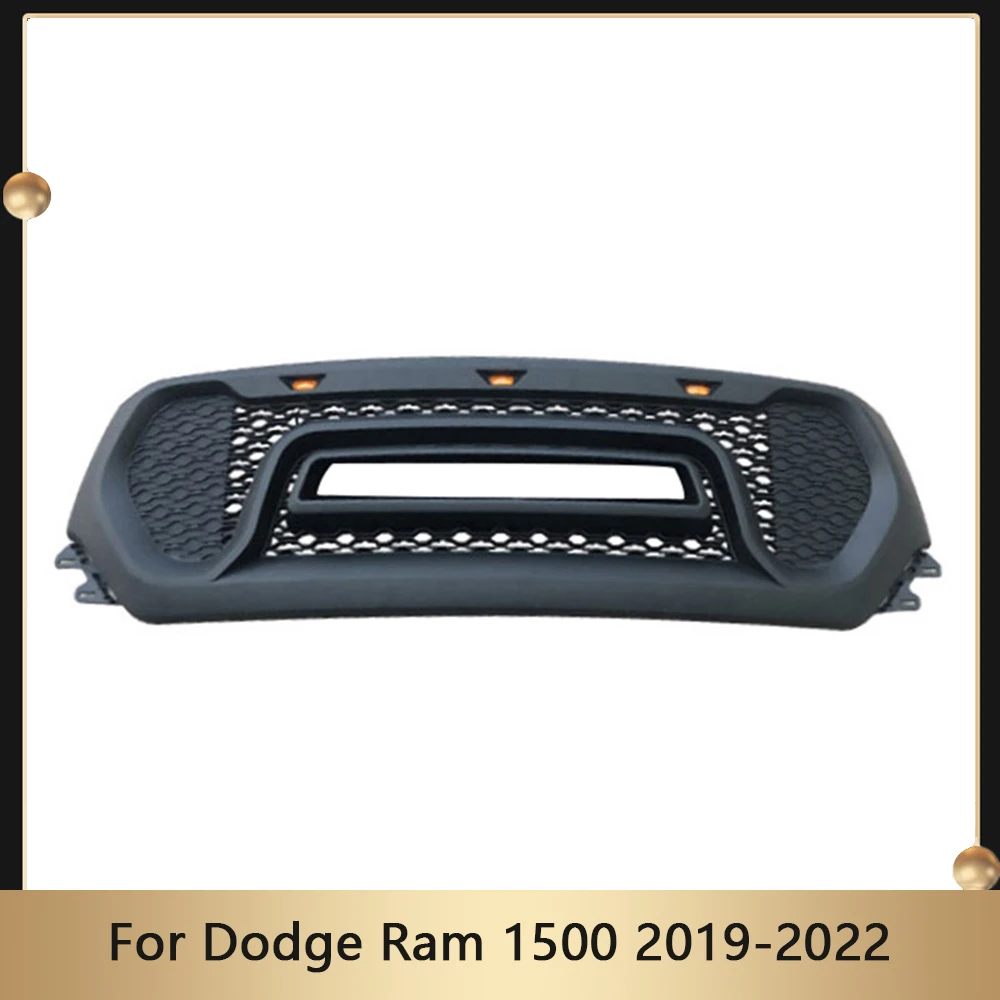 Решетка радиатора Автомобильная сетчатая решетка подходит для Dodge Ram 1500 2019 2020 2021 2022 Передняя гоночная решетка с подсветкой и буквенными аксессуарами