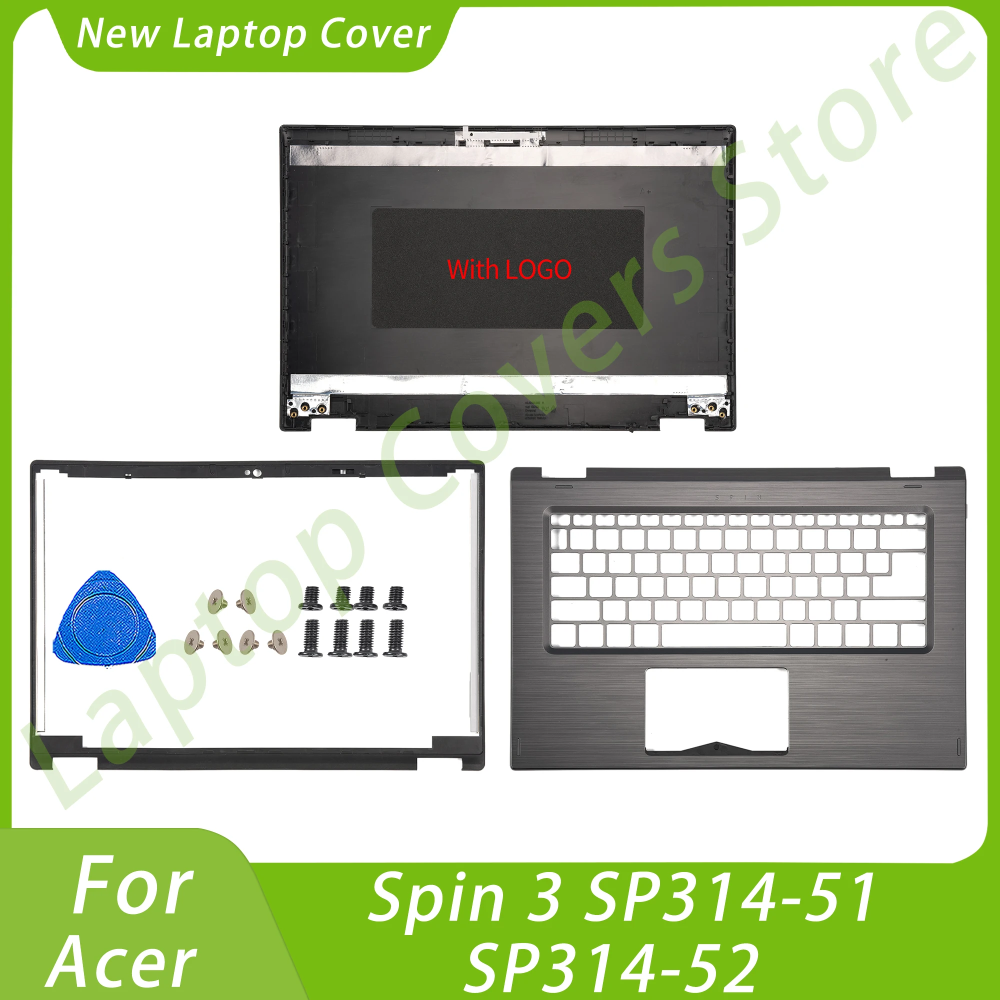 Корпус Для Acer Spin 3 SP314-51 SP314-52 N17W5 ЖК-Задняя Крышка Передняя Рамка Подставка Для Рук Чехол Замена Чехлов Для ноутбуков Серый