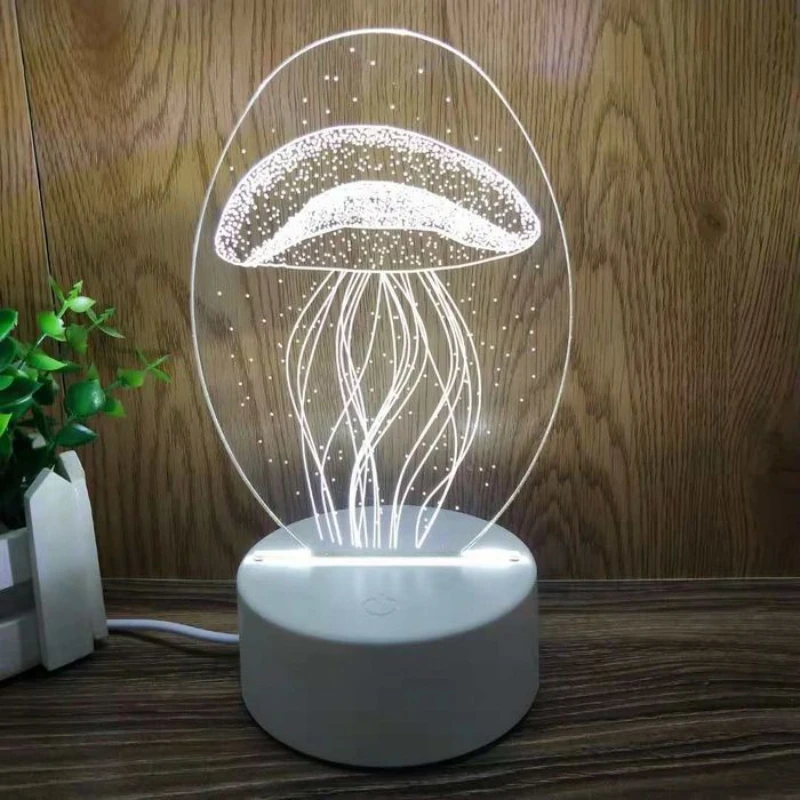 Маленькая ночная лампа с креативным милым кроликом, энергосберегающая мини-настольная лампа в виде медузы, Мультяшная прикроватная тумбочка на заказ