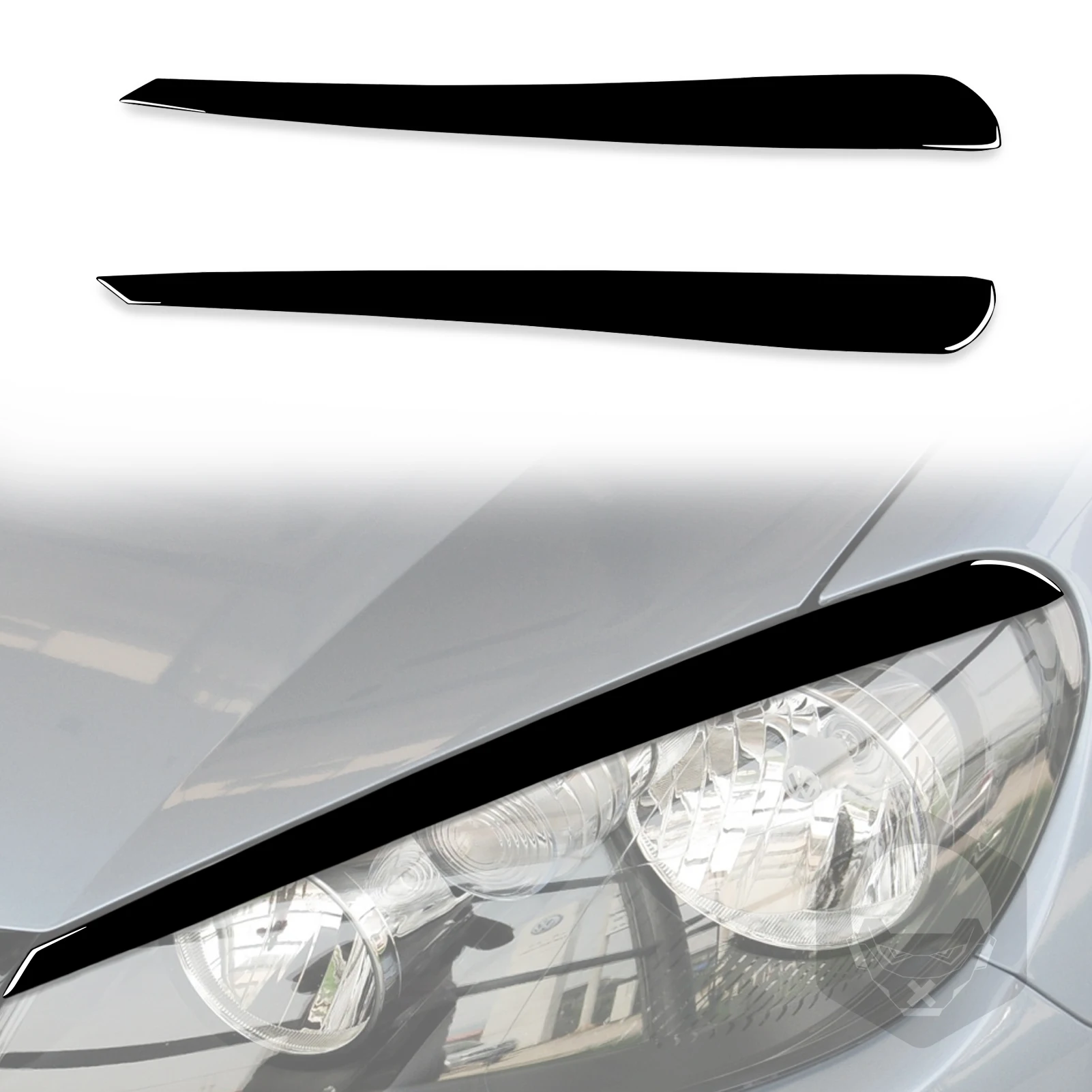 Пианино Черный Передний фонарь автомобиля Наклейки для бровей для Volkswagen Golf 6 vi mk6 2009-2012 Аксессуары для внешнего автостайлинга