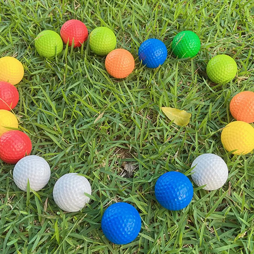 Долговечные мячи для гольфа 20шт Яркие цветные мячи для гольфа с высоким отскоком, сильной стабильностью, легкие, долговечные в помещении и на улице