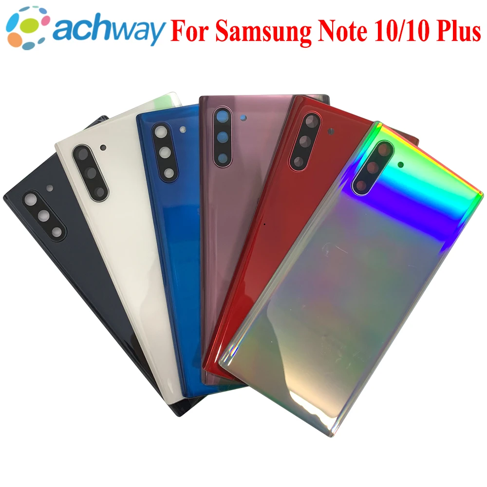 Новинка Для Samsung Galaxy Note 10 Задняя Крышка Батарейного Отсека Корпус Задней Двери Стеклянная Панель Корпуса Samsung Note 10 Plus N970 Крышка Батарейного отсека