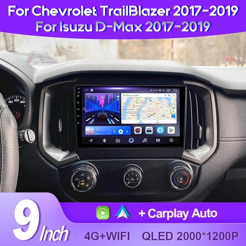 QSZN Для Chevrolet TrailBlazer 2017-2019 Isuzu D-MAX 2K QLED Android 13 Автомобильный Радио Мультимедийный Видеоплеер 4G CarPlay Головное устройство