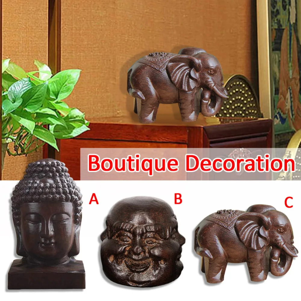 Декор бутика с деревянной резьбой, Статуя Будды, Слон, декоративно-прикладное искусство, украшение для дома, Счастливые подарки 3 Типа