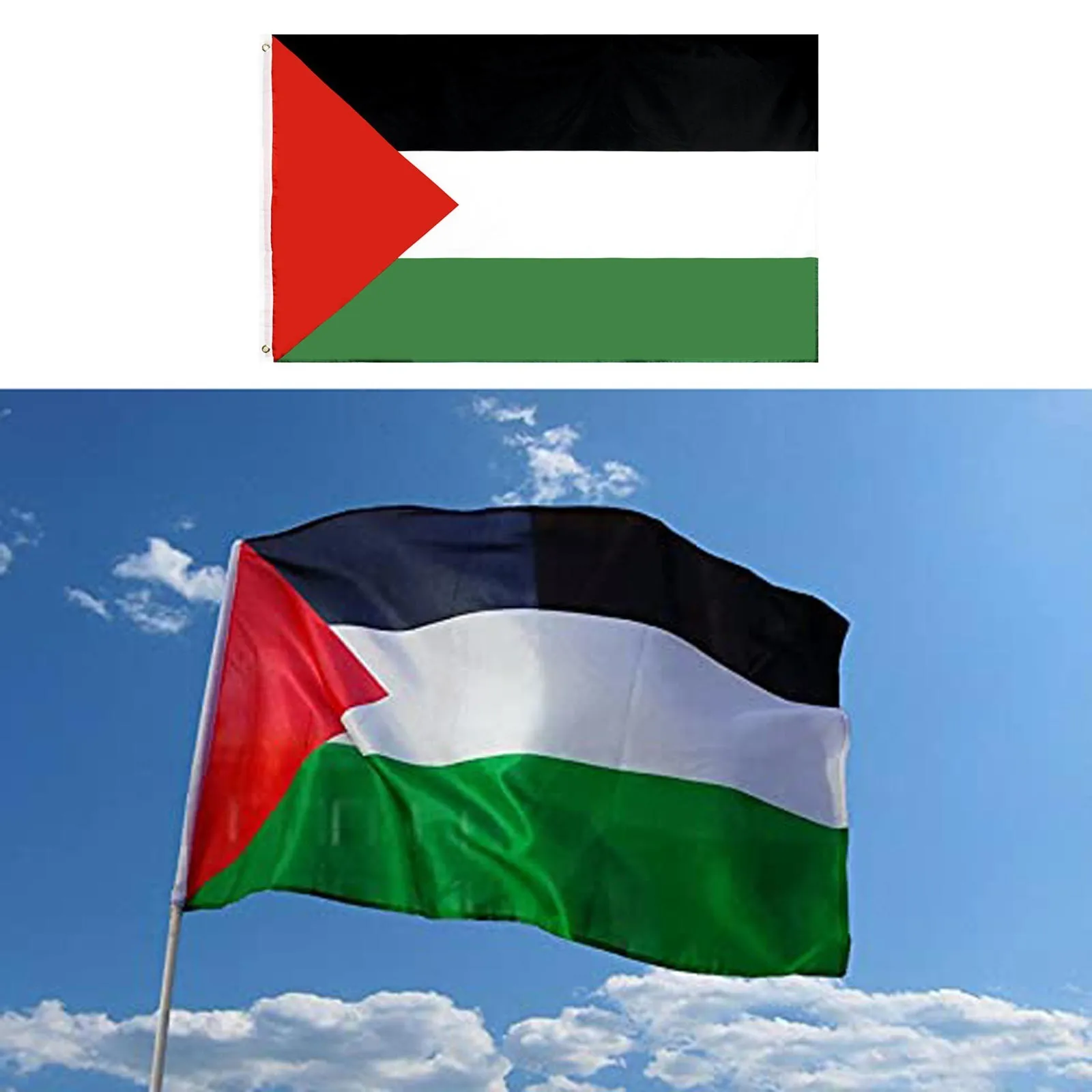 Большой флаг Палестины, полиэстер 150x90 см, Сектор Газа, Палестина, высококачественный полиэстер, подвесной баннер с флагом Палестины