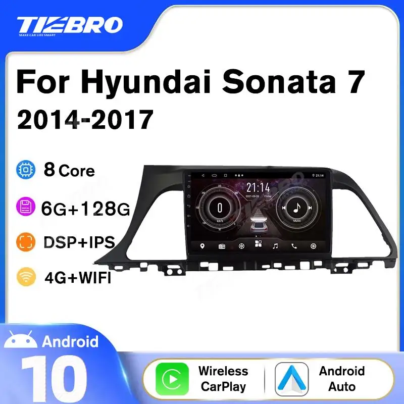 TIEBRO 2Din Android10.0 Автомагнитола Для Hyundai Sonata 7 LF 9 2014-2017 GPS Навигация Стереоприемник Авторадио Bluetooth Плеер