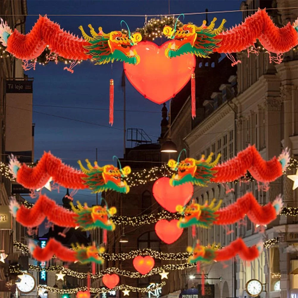 1 Комплект Китайского Новогоднего Украшения Dragon Decor Сцена Китайского Весеннего Фестиваля Подвесной Декор