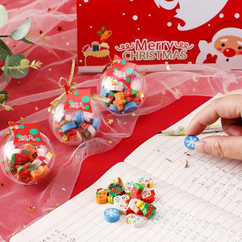 Набор забавных ластиков Kawaii Школьные принадлежности Рождественский шар Ластики для детей