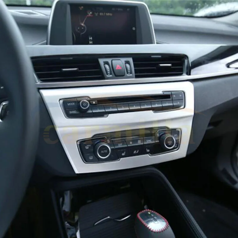 Автомобильный стайлинг ABS Хромированная Наклейка с отделкой переключателя кондиционера для BMW X1 F48 2016 2017 Новые Автомобильные Аксессуары