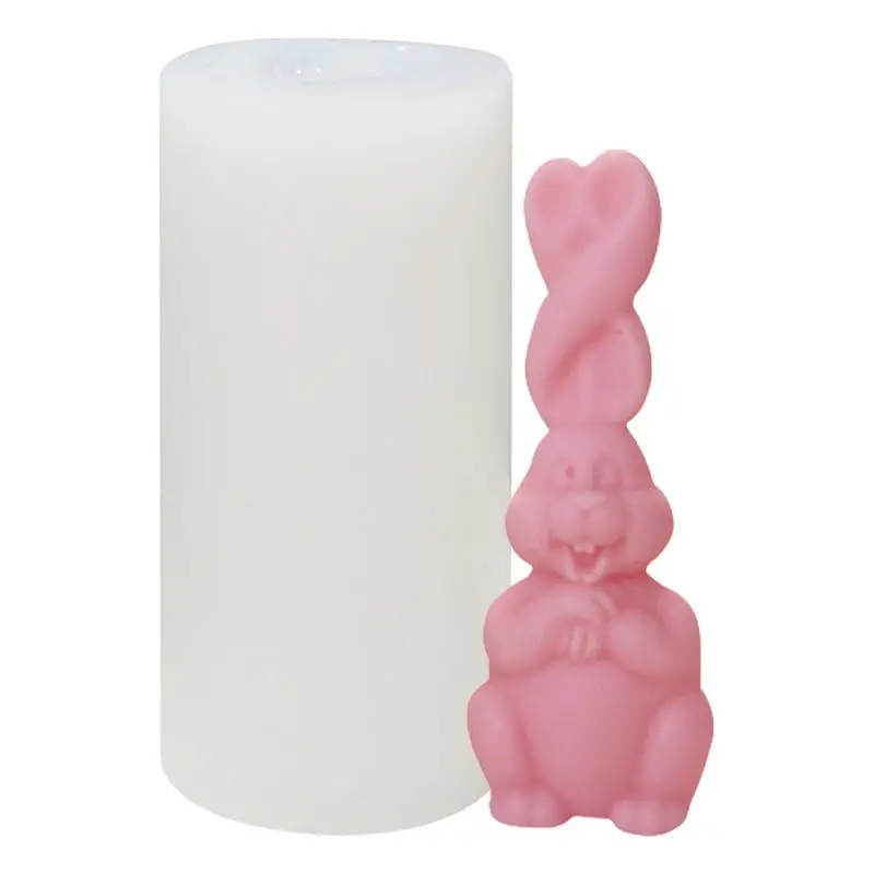 Форма для кролика, цилиндрическая форма для свечи, Антипригарные формы для шоколадного мыла 