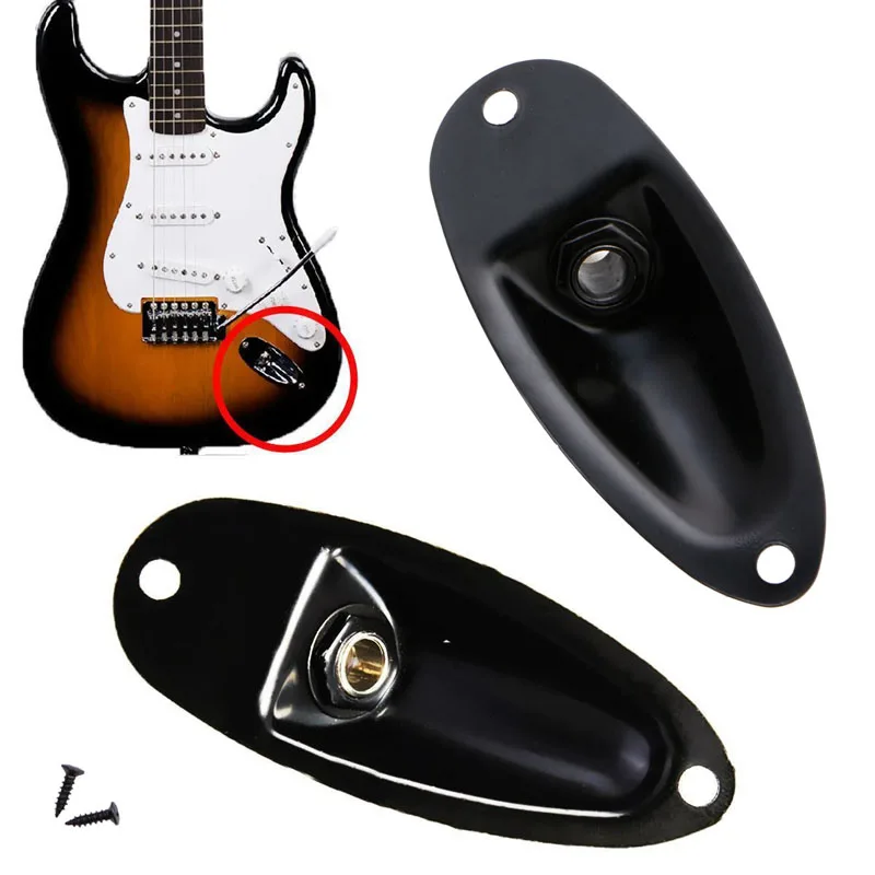Черная разъемная пластина ввода-вывода Boat с винтами для гитары Fender Strat