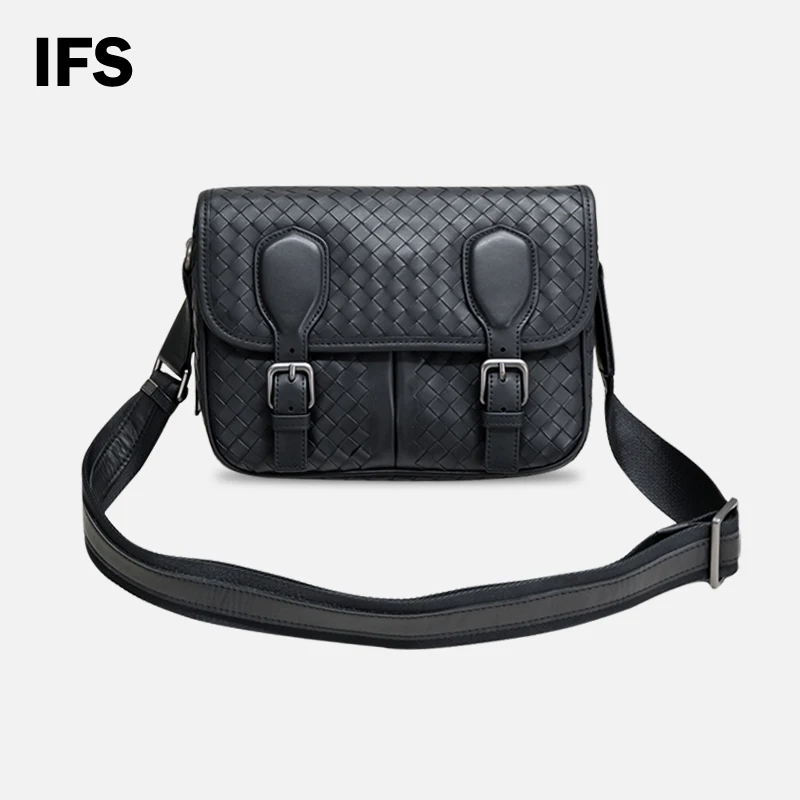 Классическая модная мужская винтажная сумка-мессенджер из натуральной кожи IFS, большая вместительная сумка через плечо на одно плечо