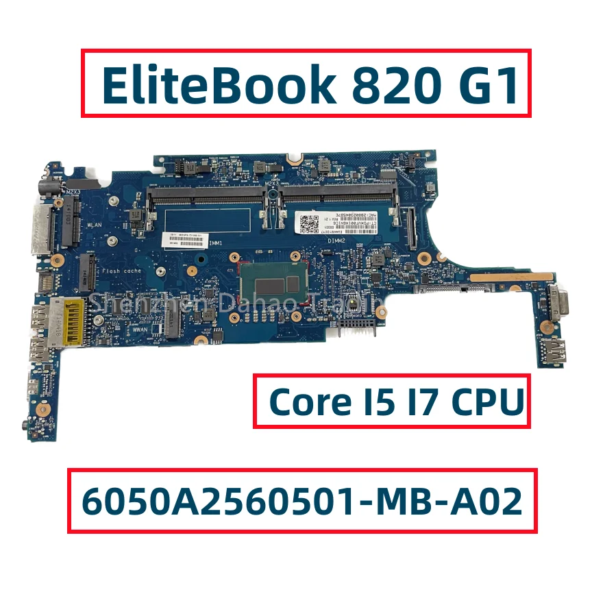Для ноутбука HP EliteBook 820 G1 Материнская Плата С процессором Core I5 I7 4-го поколения 6050A2560501 6050A2630701