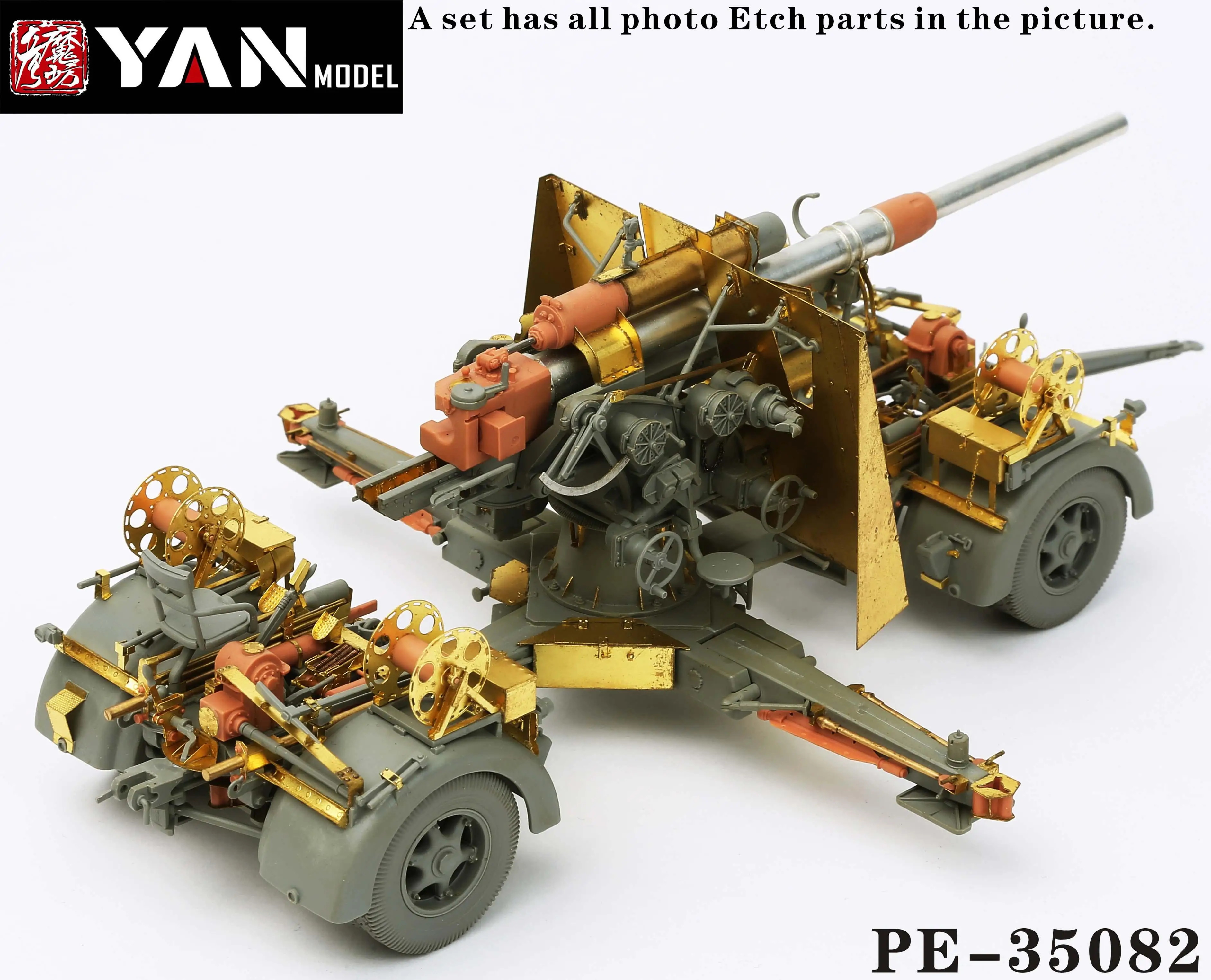 Модель Yan PE-35082 1/35 Super 88 мм Cannon”88 мм FLAK 36/37 для модели Border BT013