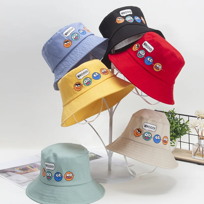 Корейские милые Мультяшные Детские солнцезащитные шапочки для мальчиков и девочек, детские кепки с ветрозащитной веревкой для детей 2-4 лет, солнцезащитные пляжные шляпы