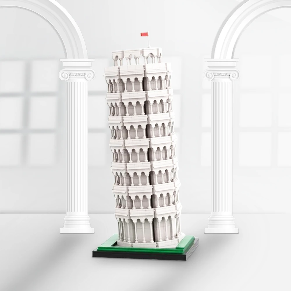 MOC 141248 Падающая Пизанская башня Строительный блок Всемирно известные исторические и культурные здания Кирпичи Игрушки И подарки для детей