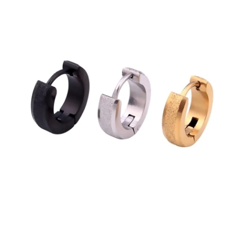 Круглые серьги-кольца с каменной поверхностью, мужские серьги-кольца из нержавеющей стали, женские модные украшения