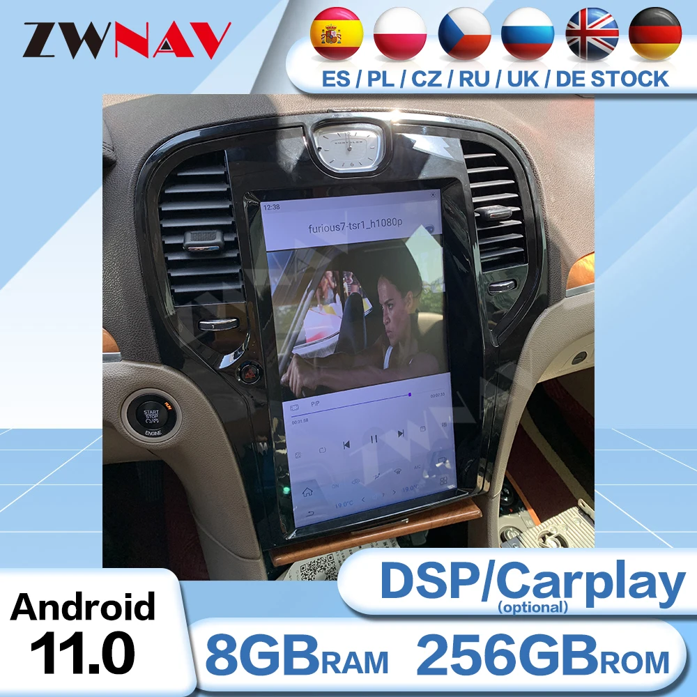 13,6 ‘Tesa-Экран Android для Chrysler 300C 2012 2013 2014 2015 2016 2017 2018 2019 Автомобильный Мультимедийный Радиоплеер GPS Carplay