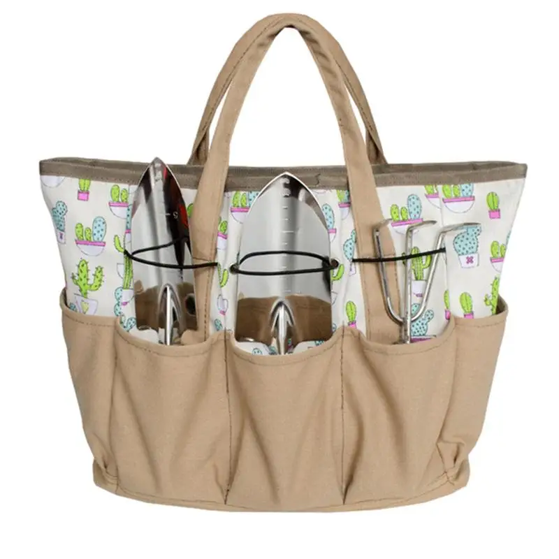 Садовый инструмент Caddy, износостойкая холщовая садовая сумка с карманами, портативные ручки, сумка большой емкости, садовый Caddy для телефона