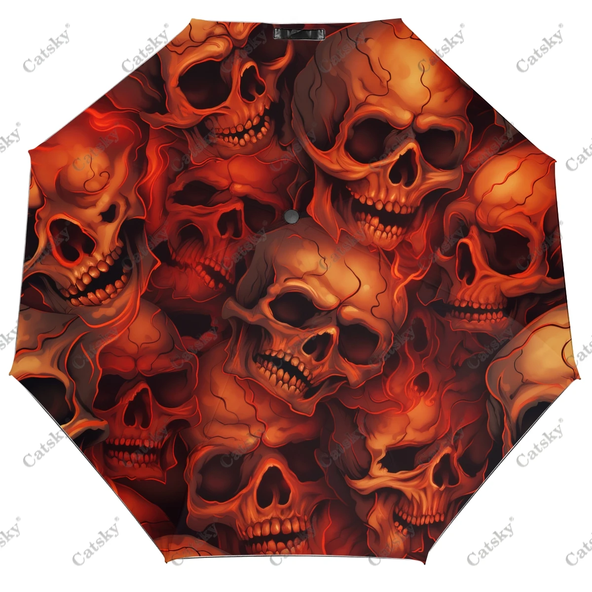 Красочные Черепа Темный Складной зонт для Хэллоуина Автоматическое открытие и закрытие дорожного зонта Компактные Легкие Ветрозащитные зонты