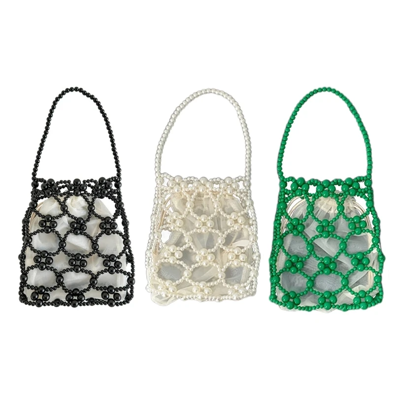 Женские сумки из искусственного жемчуга, расшитые бисером, сумка-мешок для женщин, кошелек ручной работы, повседневные сумки