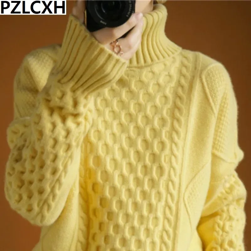 Новинка зимы 2024 года, свободный и толстый кашемировый пуловер, свитер Tide European Station, Кашемировый свитер для женщин