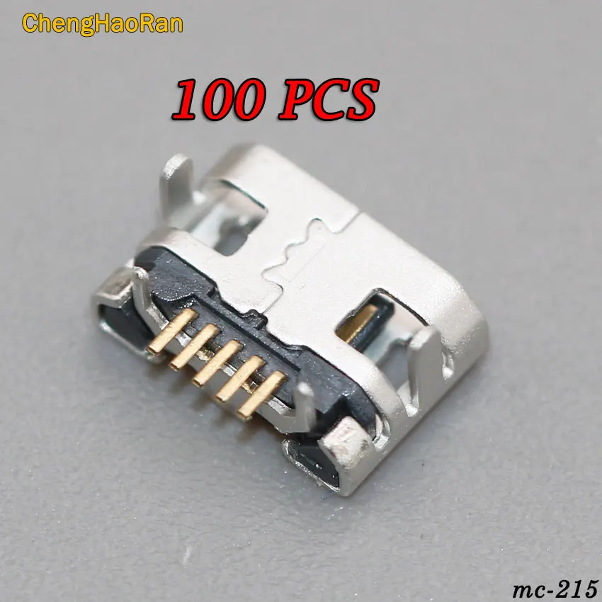 ChengHaoRan 100шт Micro USB 5pin без стороны Бычий рог женский usb разъем Плоский рот четыре ножки разъем mini usb разъем