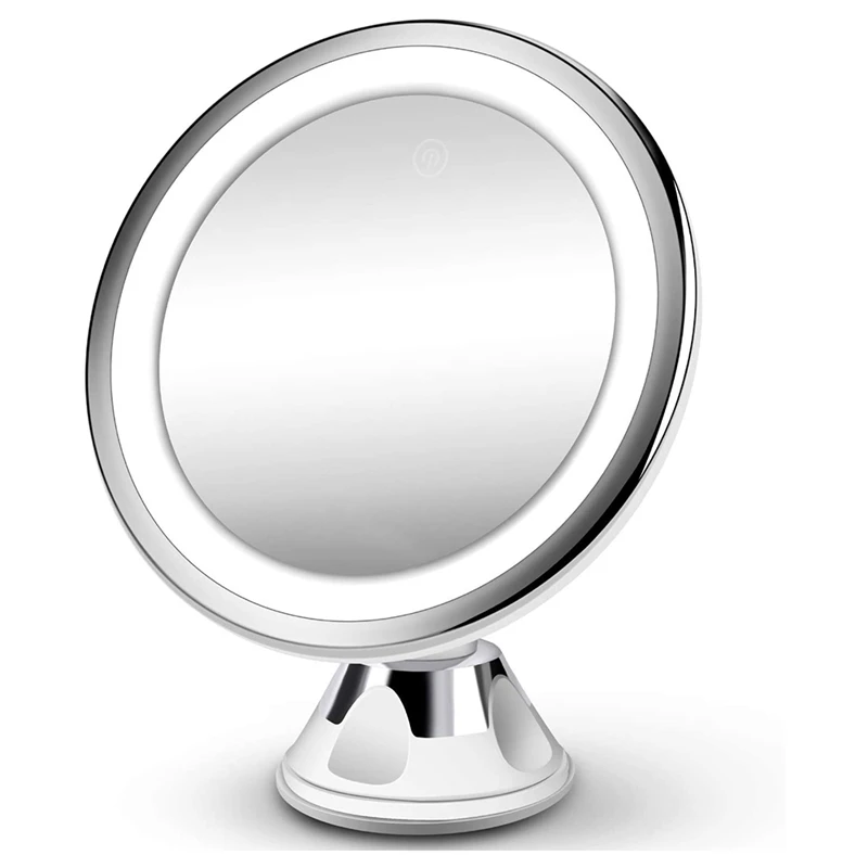 10-кратное увеличительное косметическое зеркало с подсветкой - обновленное косметическое зеркало с 3 цветами и 28 светодиодными лампами, управление нажатием HD