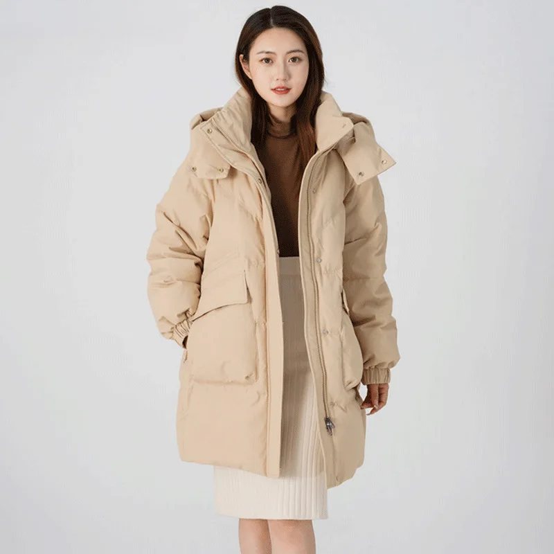 Новинка зимы 2023, женский пуховик, высококачественная женская одежда средней длины, Модная оснастка, зимнее пальто