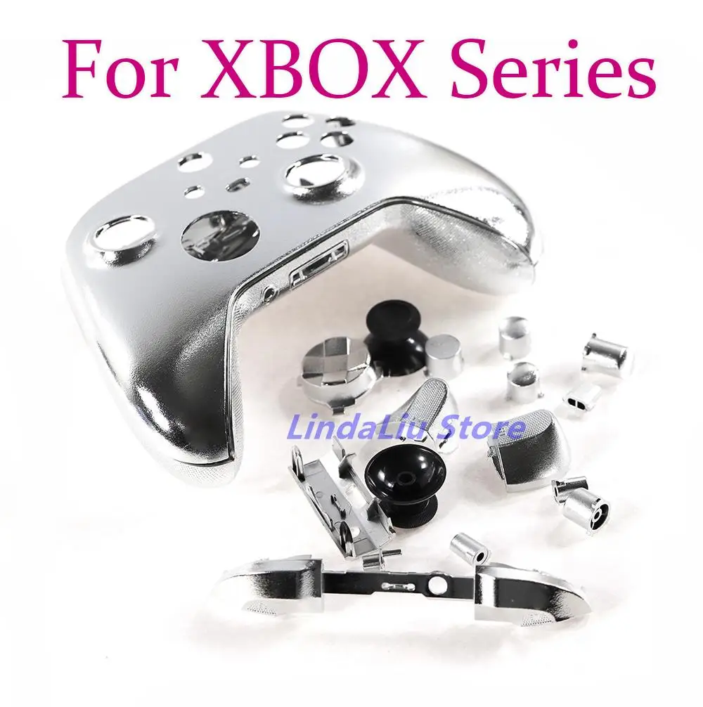 1 комплект хромированного чехла Передняя задняя крышка, полные комплекты корпуса с кнопками, замена комплекта для контроллера Xbox серии X S