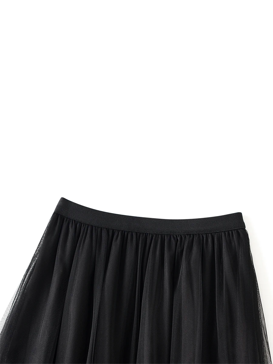 Женская юбка-качели с кружевным принтом и сеткой с высокой талией, женская юбка из тюля с вышивкой, женская юбка из тюля с вышивкой