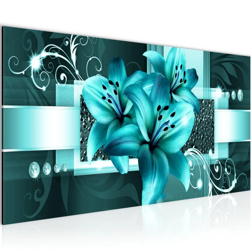 Большой размер 5D Diy алмазная живопись Красивый синий цветок Алмазная Мозаика Горный хрусталь Вышивка крестиком подарок для домашнего декора