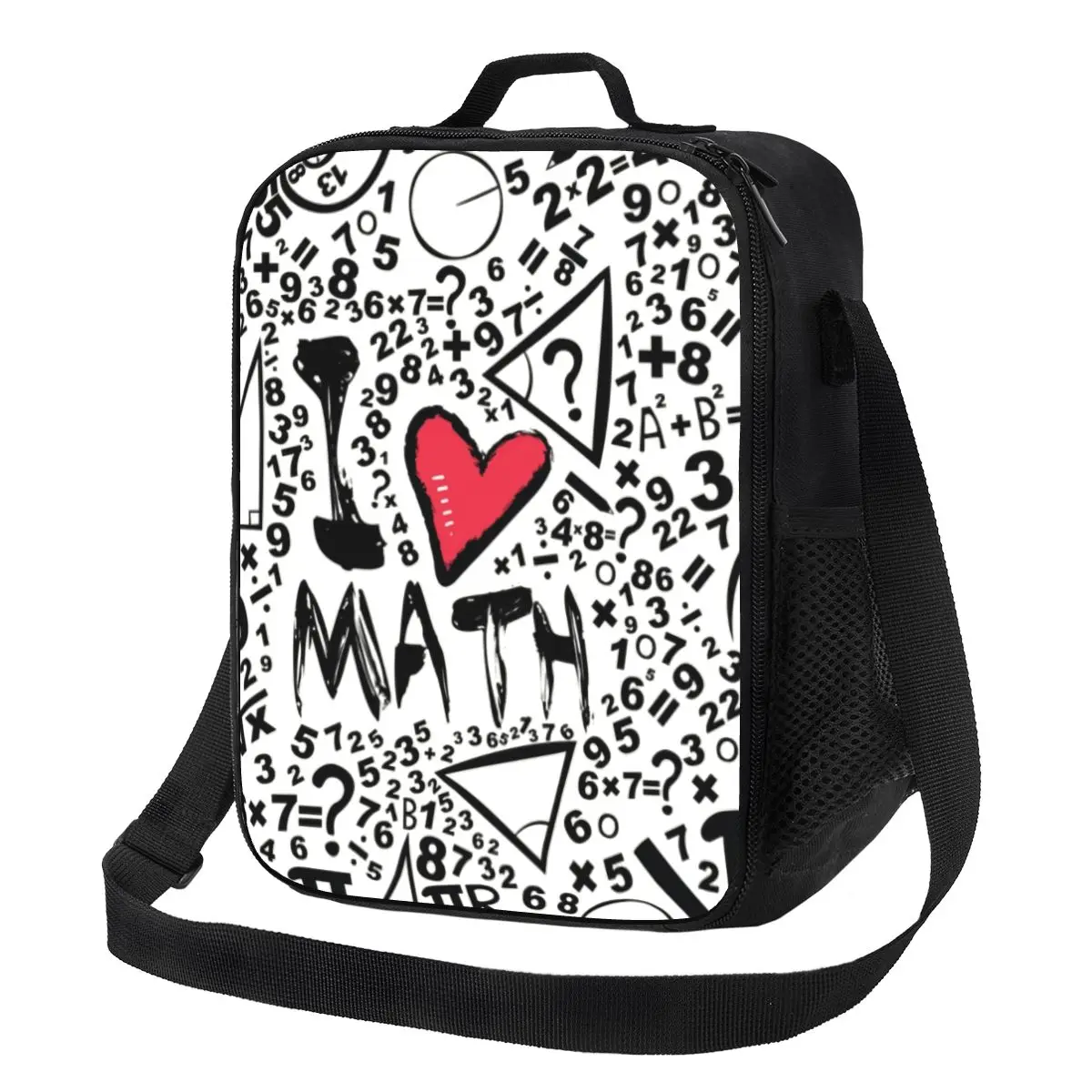 I Love Maths Pattern Термоизолированные сумки для ланча Geek Mathematics Teacher Портативная сумка для ланча для работы и путешествий Bento Food Box