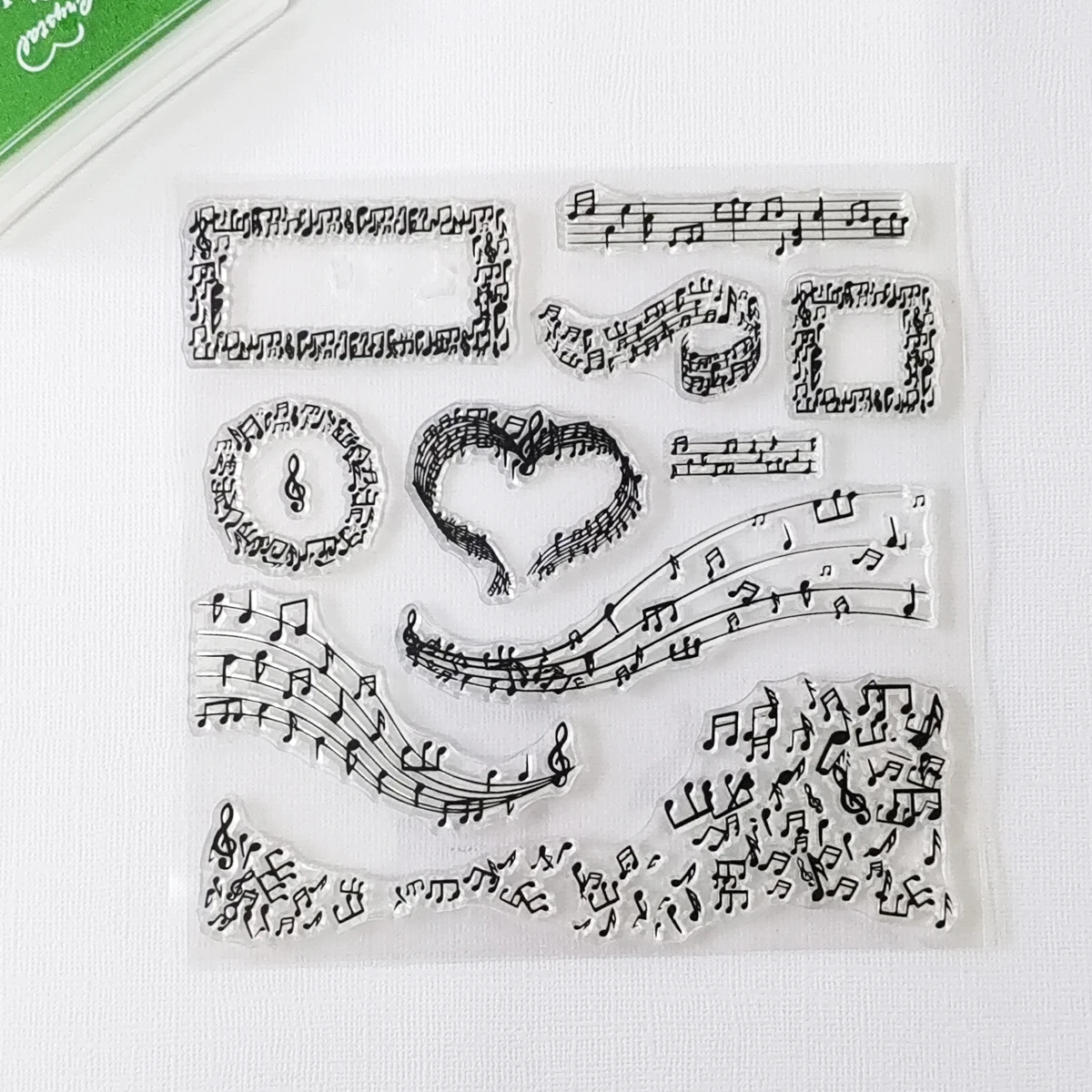 Различные музыкальные символы Резиновые прозрачные штампы для самостоятельного изготовления скрапбукинга, декоративных открыток, забавных декоративных принадлежностей 14x14 см