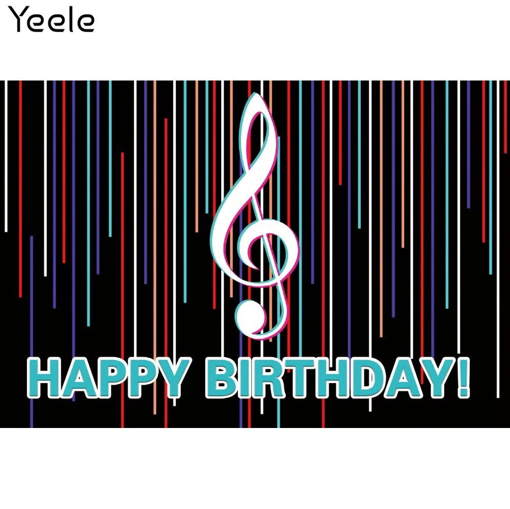 Yeele Birthday Backgrounds Музыкальная Нота Блеск Прожектор Вечеринка Портрет Фотосессия Фоновая Фотография Фотостудия Фотографическая