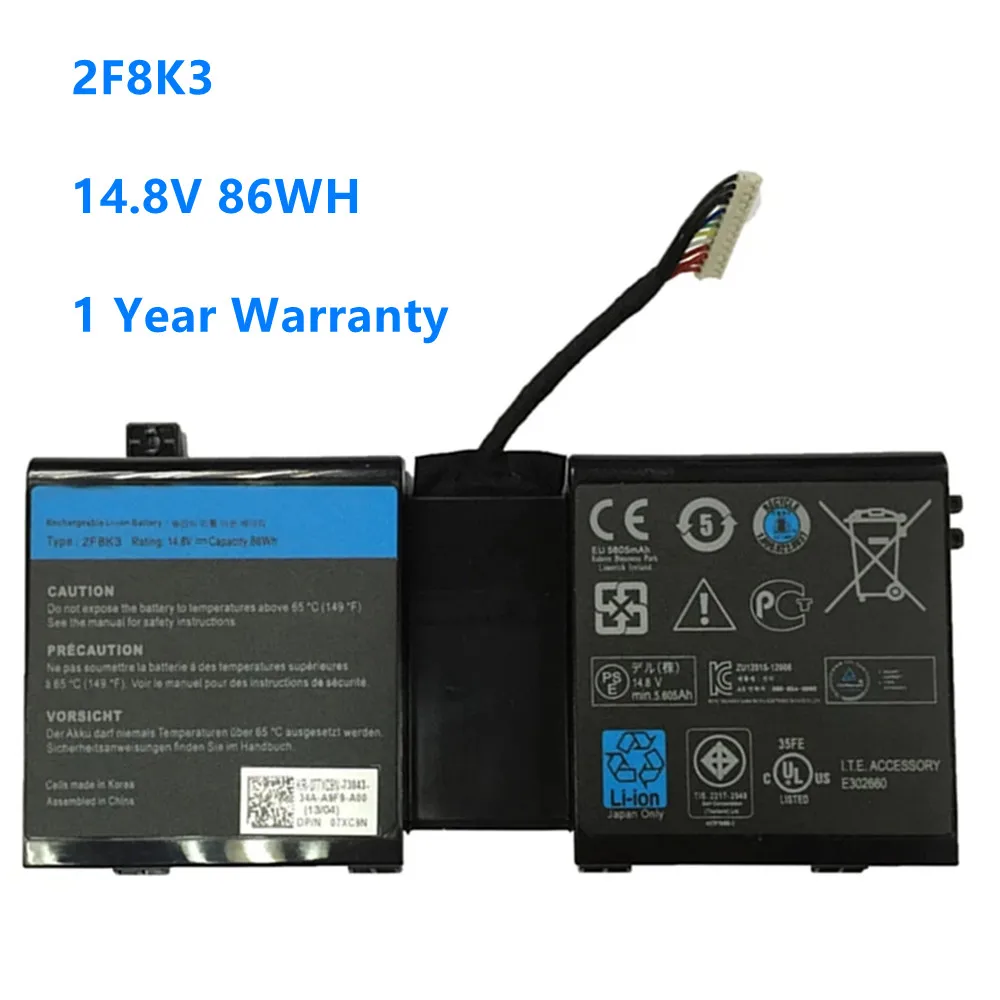 Аккумулятор для ноутбука DELL Alienware 17 18 M17X R5 M18X R3 0G33TT 0KJ2PX G33TT KJ2PX 2F8K3 14,8V 86WH